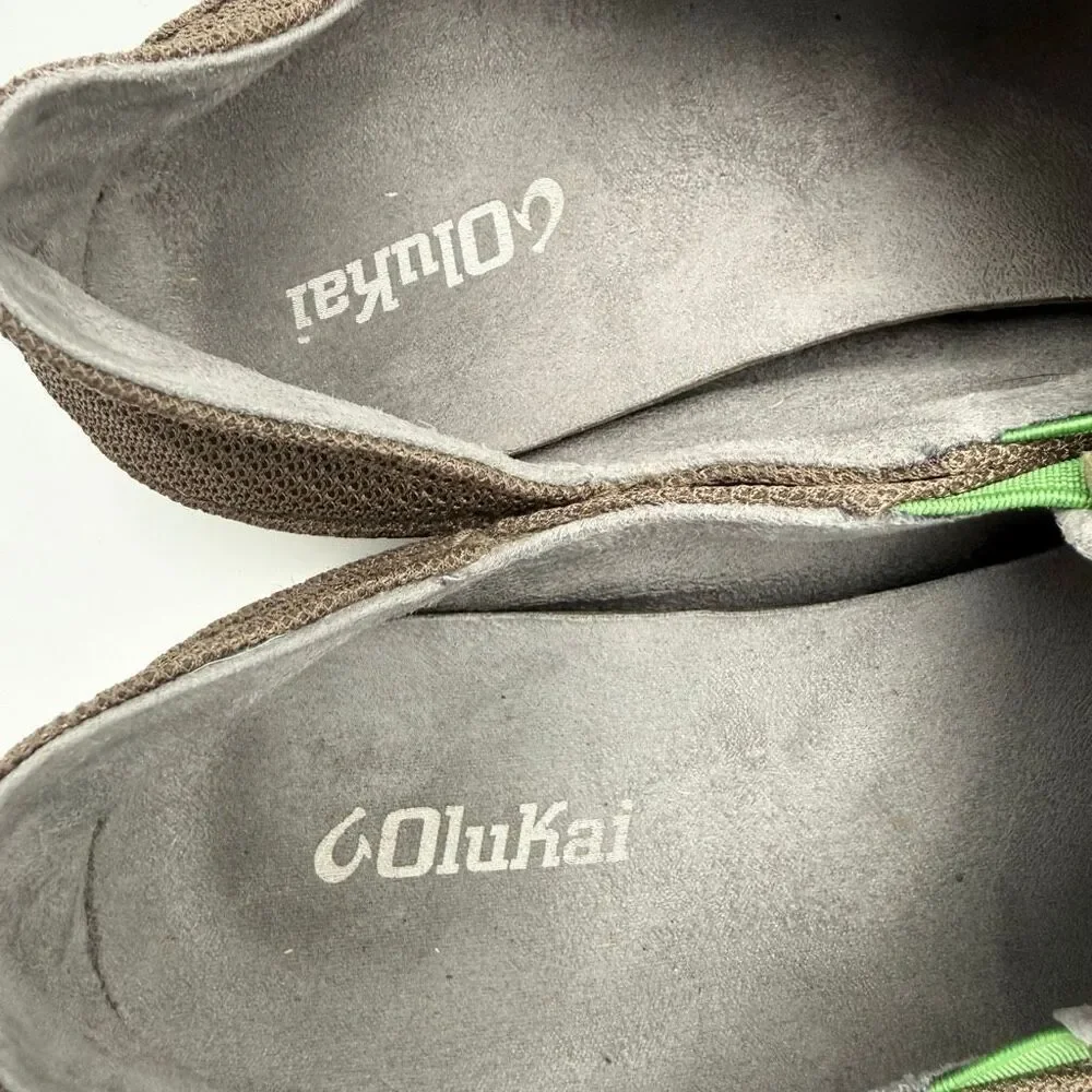 OluKai Nohea Mesh Slip On Casual Beach Friendly Shoes Tan Brown - Men’s US 10 /